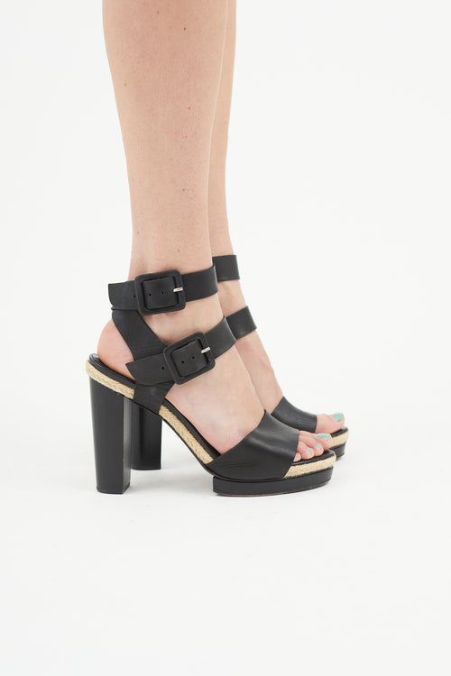 Pierre Hardy Black Espadrille Buckle Heel