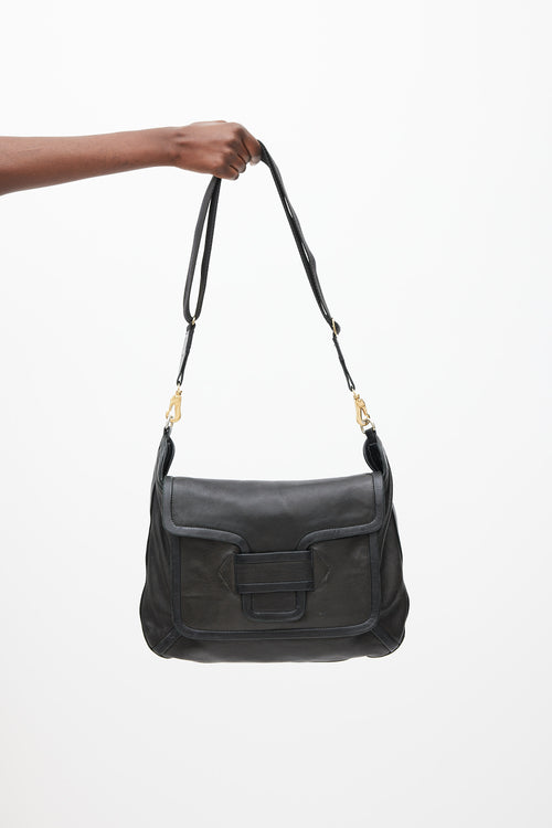 Pierre Hardy Black Leather Alpha Day Crossbody Bag