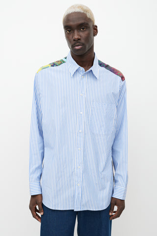 Pierre-Louis Mascia Blue 
Multicolour Striped Button Up Shirt