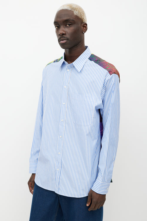 Pierre-Louis Mascia Blue 
Multicolour Striped Button Up Shirt