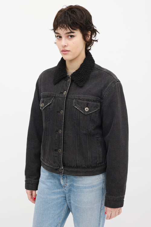 Pistola Black Denim Sherpa Trucker Jacket