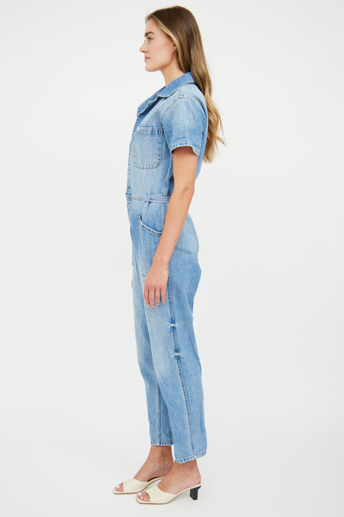 Pistola Blue Light Wash Denim Jumpsuit