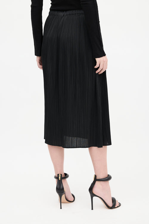 Pleats Please Issey Miyake Black Pleated Midi Skirt