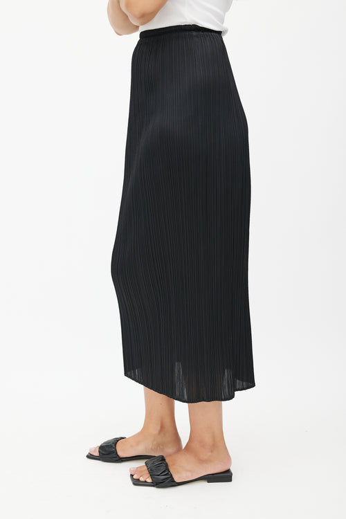 Pleats Please Issey Miyake Black Pleated Maxi Skirt