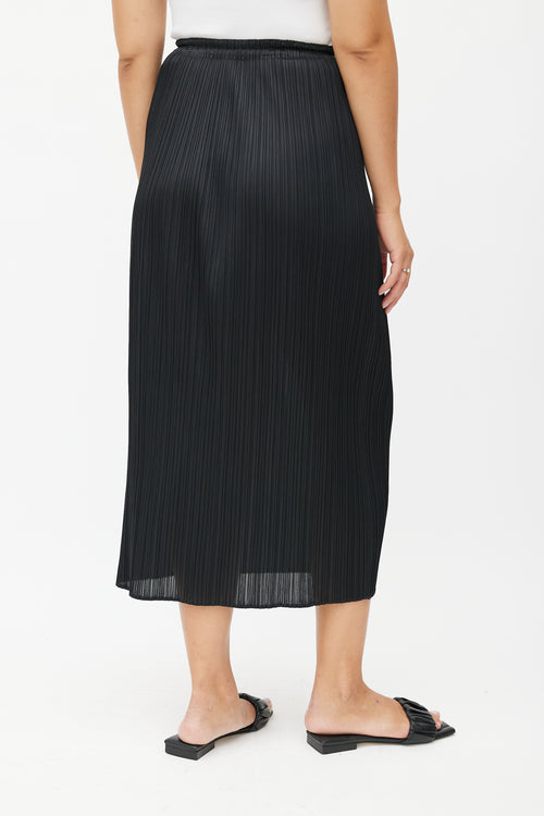 Pleats Please Issey Miyake Black Pleated Maxi Skirt