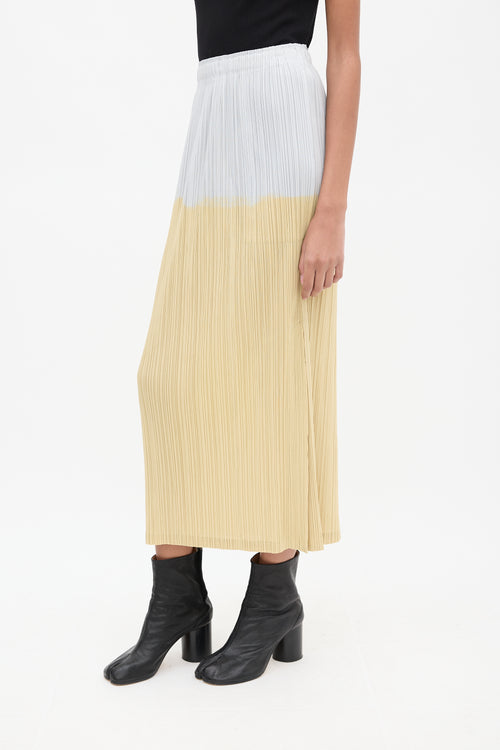 Pleats Please Issey Miyake Grey 
Multicolour Pleated Maxi Skirt