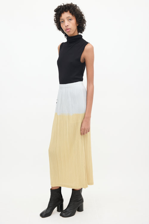 Pleats Please Issey Miyake Grey 
Multicolour Pleated Maxi Skirt