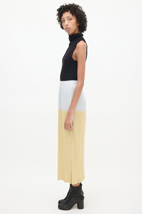 Pleats Please Issey Miyake Grey 
Multicolour Pleated Maxi Skirt