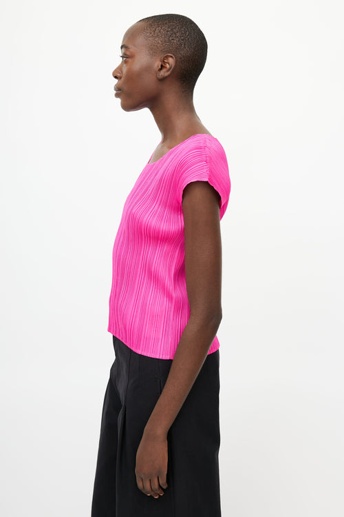 Pleats Please Issey Miyake Pink Pleated Top