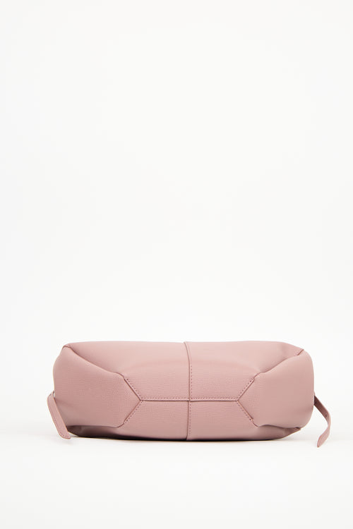 Polène Pink Leather Cyme Mini Tote