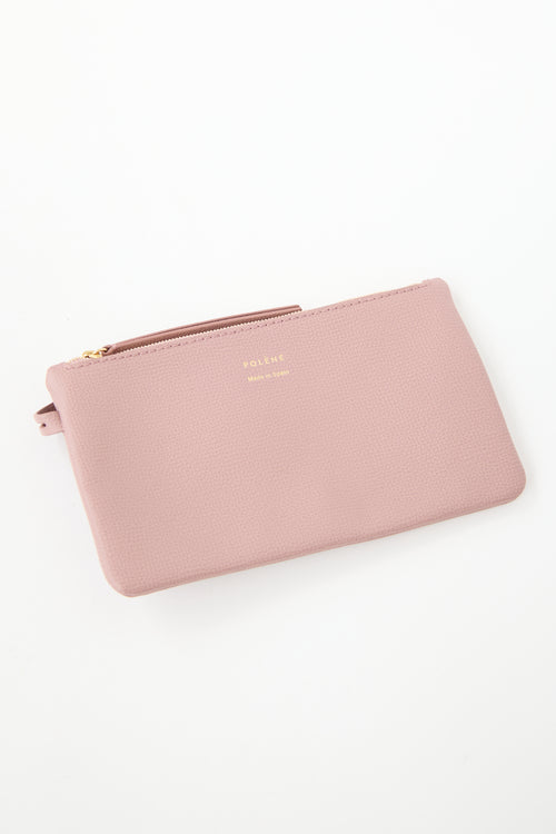 Polène Pink Leather Cyme Mini Tote