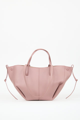 Polène Pink Leather Cyme Mini Tote