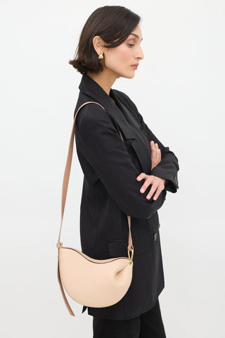 Polène Pink Leather Tonca Crossbody Bag