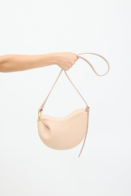 Polène Pink Leather Tonca Crossbody Bag