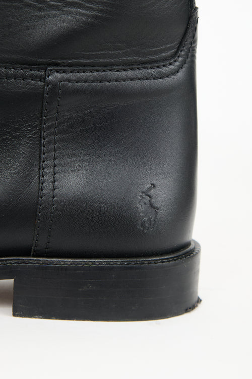 Ralph Lauren Black Leather Riding Boot