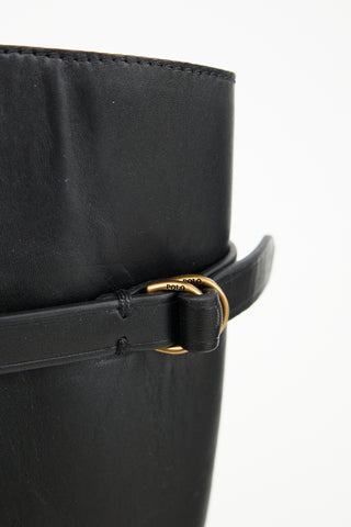 Ralph Lauren Black Leather Riding Boot