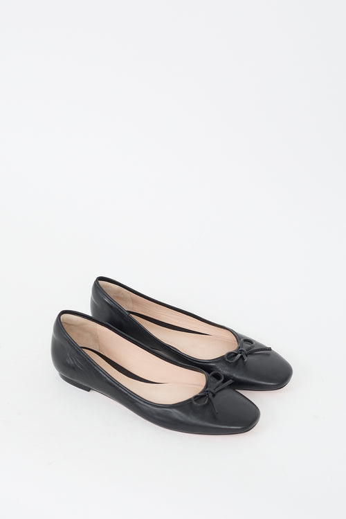 Porte 
Paire Black Leather Ballet Flat