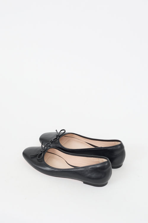 Porte 
Paire Black Leather Ballet Flat