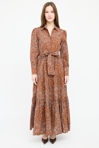 Poupette St Barth Paisley Belted Maxi Dress