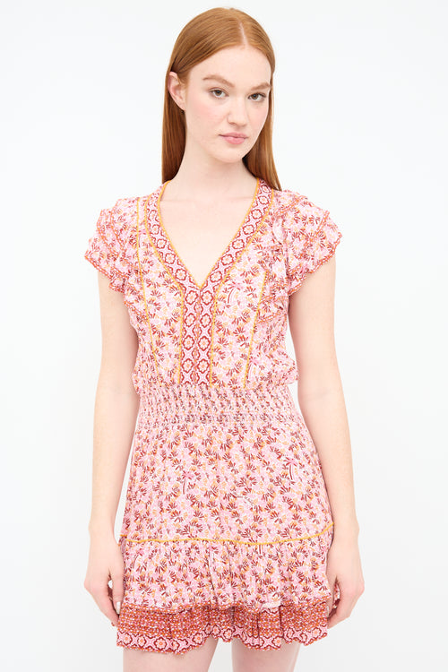 Poupette St Barth Pink 
Multi Floral Camila Dress