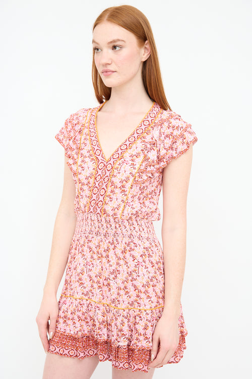 Poupette St Barth Pink 
Multi Floral Camila Dress