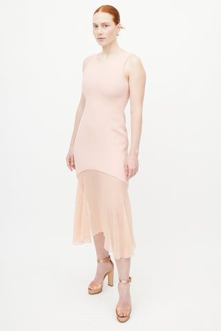 Prabal Gurung Pink Silk Sleeveless Midi Dress