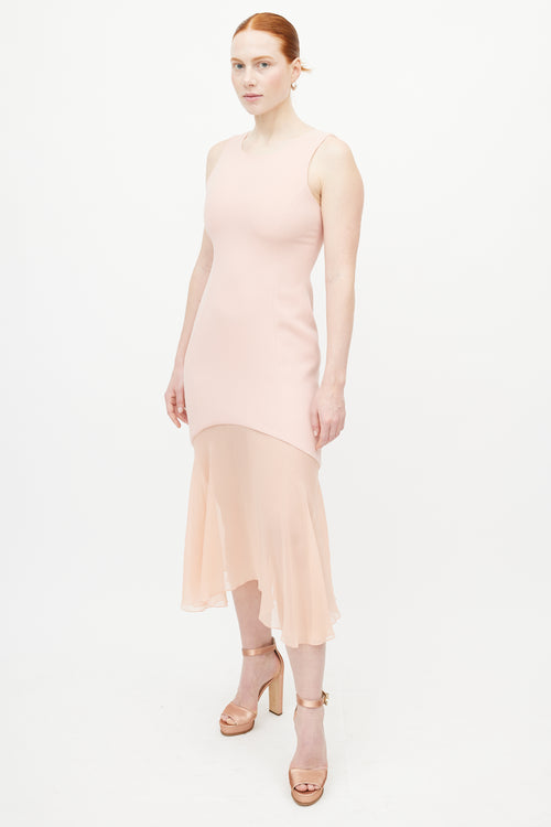 Prabal Gurung Pink Silk Sleeveless Midi Dress