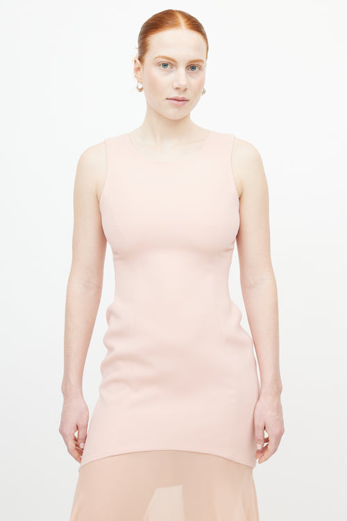 Prabal Gurung Pink Silk Sleeveless Midi Dress