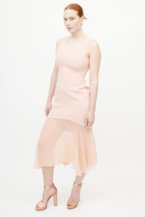 Prabal Gurung Pink Silk Sleeveless Midi Dress