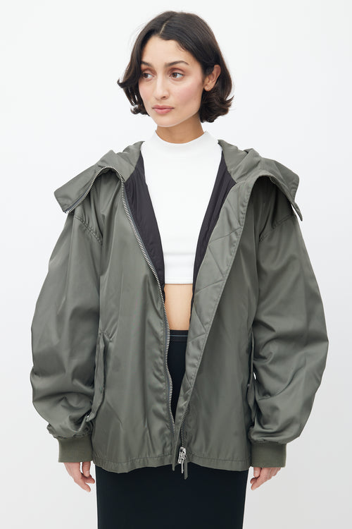 Prada 2022 Re-Nylon Green Belted Jacket