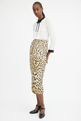 Printed Box Pleated Maxi Skirt