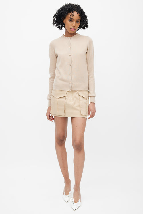 Prada Beige Cashmere Knit Cardigan