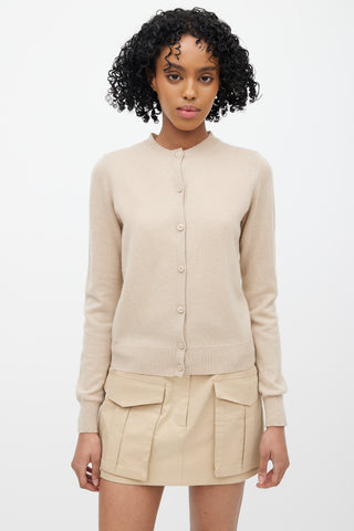 Prada Beige Cashmere Knit Cardigan