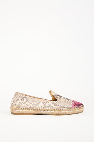 Prada Multi Leather Espadrille Flat