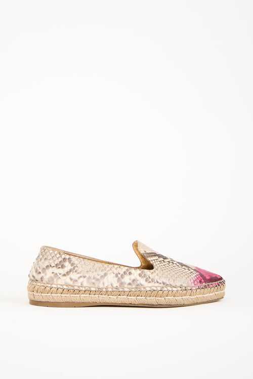 Prada Multi Leather Espadrille Flat