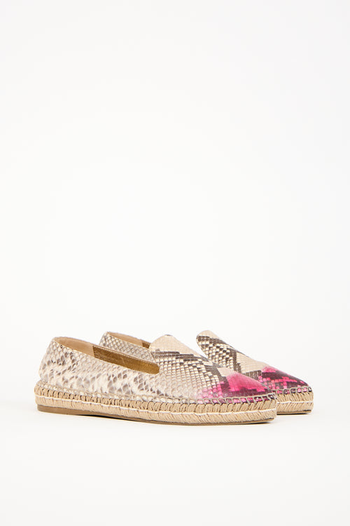 Prada Multi Leather Espadrille Flat