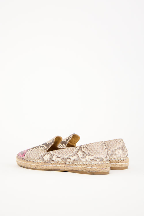 Prada Multi Leather Espadrille Flat