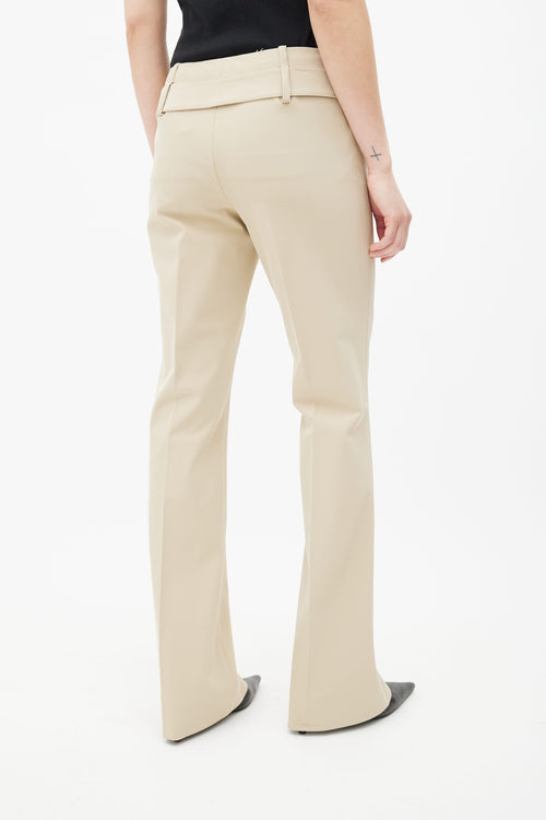 Prada Beige Nylon Belted Trouser