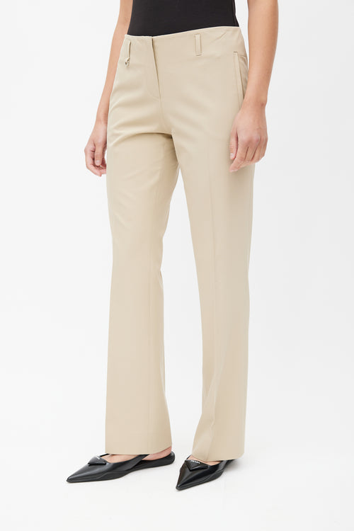 Prada Beige Nylon Pleated Trouser