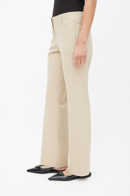 Prada Beige Nylon Pleated Trouser