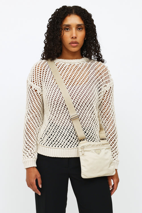 Prada Beige Tessuto Crossbody Bag