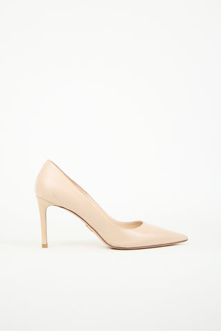 Prada Beige Patent Saffiano Leather Pump