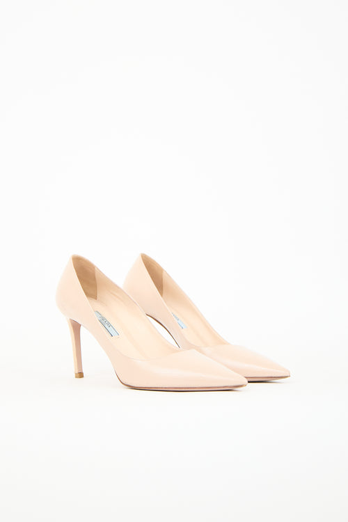 Prada Beige Patent Leather Pump