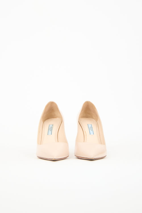 Prada Beige Patent Leather Pump