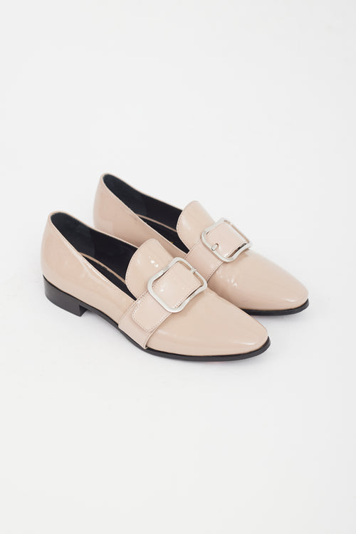 Prada Beige Patent Leather Derby