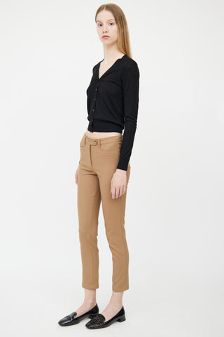 Prada Brown Wool Blend Slim Fit Pant