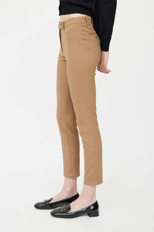 Prada Brown Wool Blend Slim Fit Pant