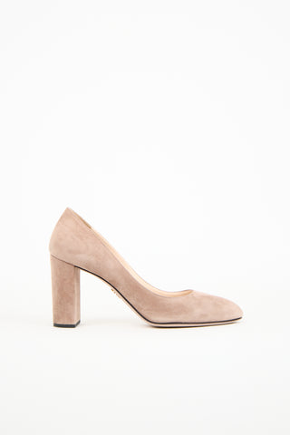 Prada Beige Suede Pump