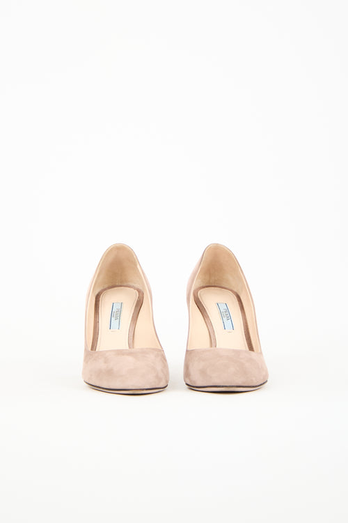 Beige Suede Pump