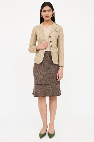 Prada Tweed Button Pocket Blazer